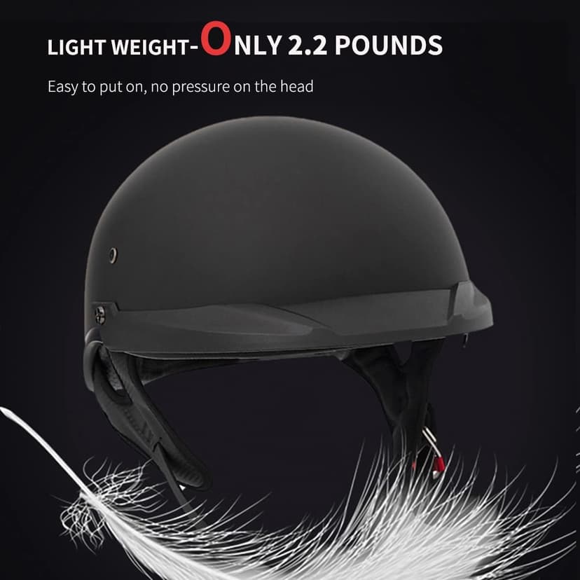 Motorcycle Half Helmet with Sun Visor Motorcycle Helmets for Men Women Helmet for Adult Scooter ATV Cruiser DOT Approved