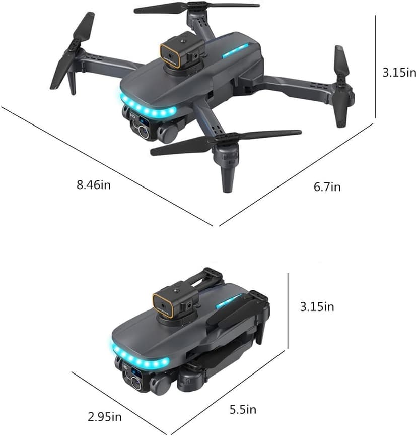 WiFi FPV Drone with 4K HD Camera – Foldable RC Quadcopter, Altitude Hold, Headless Mode, Route Fly, 80-100m Control Range, VR Experience, Ideal for Beginners, Includes Carrying Case (Black)