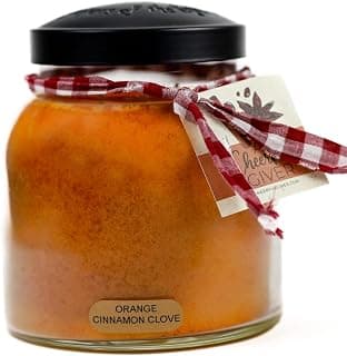 A Cheerful Giver — Orange Cinnamon Clove - 34oz Papa Scented Candle Jar with Lid - Keepers of the Light - 155 Hours of Burn Time, Gift for Women, Orange B005S4LKNO