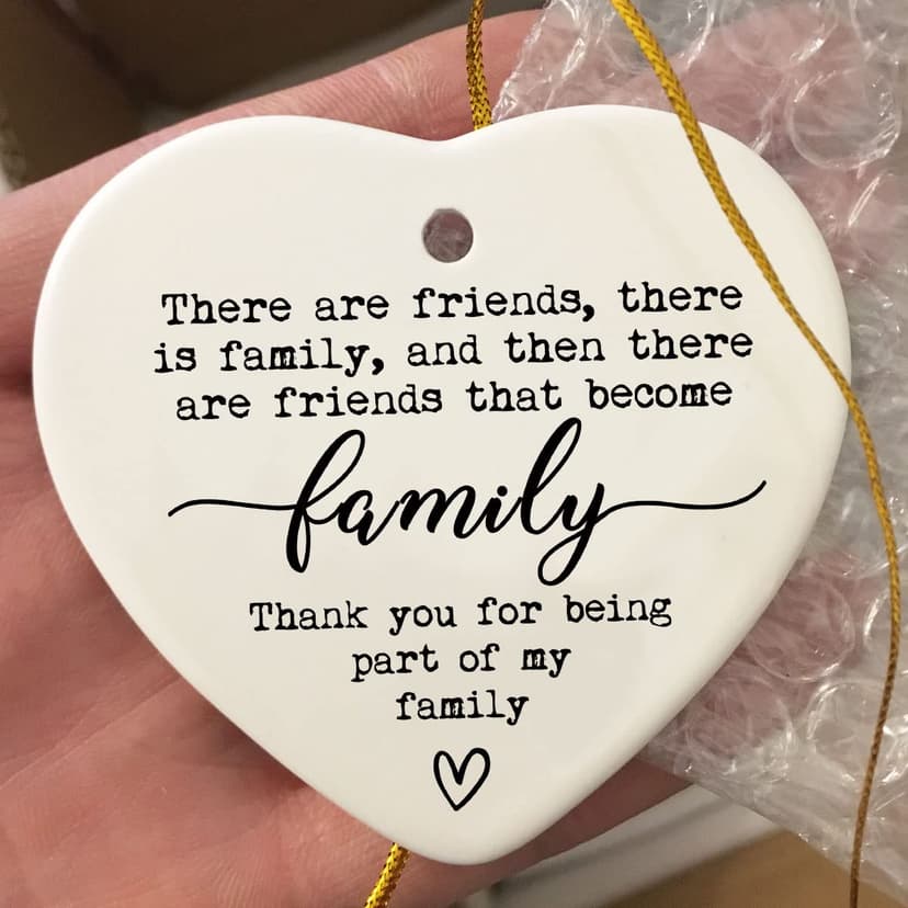 There Are Friends There Is Family, Friends Plaque, Ceramic Heart Gift, Unique Friendship Gift For Best Friend, Ceramic Hanging Heart, Gift For Friend, Christmas Gift