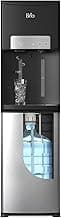 Brio ICE 420 Water Cooler Dispenser for 5 Gallon Bottle with Ice Maker, Bottom Load | UV Self Cleaning Technology, Night Light, Child Safety Lock & 2X Fast Dispense | NSF Certified - Black & Stainless