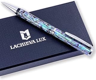 LACHIEVA LUX Abalone Shell Ballpoint Pen, Luxury Gift for Men & Women, German P900M 1.0MM Refill, Executive Writing Pen in Gift Box