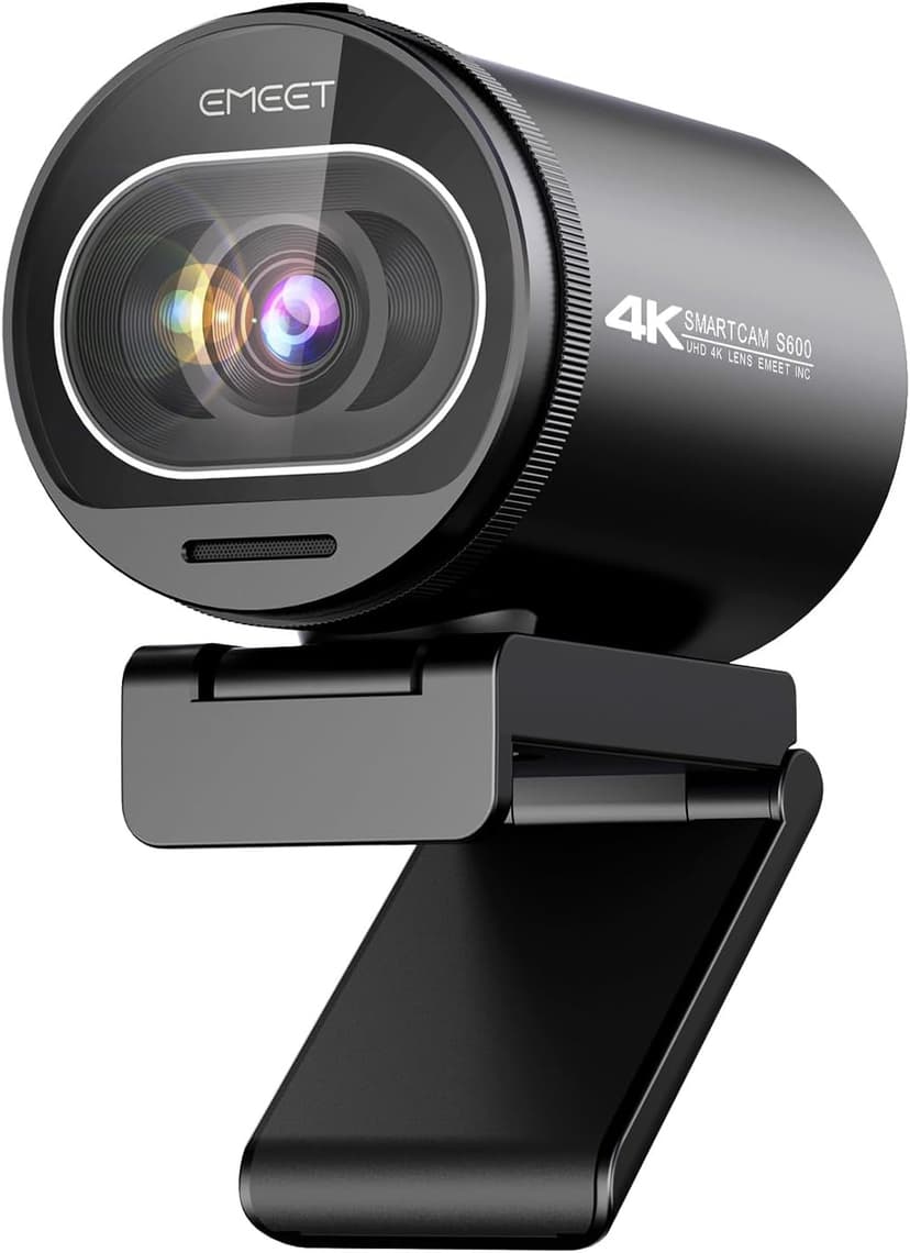 EMEET S600 4K Webcam for Streaming - Sony 1/2.55'' Sensor, PDAF Autofocus, 1080P@60FPS, 2 Noise Reduction Mics, Built-in Privacy Cover, 73° FOV, Streaming Camera for Live Commerce/Gaming/Beauty