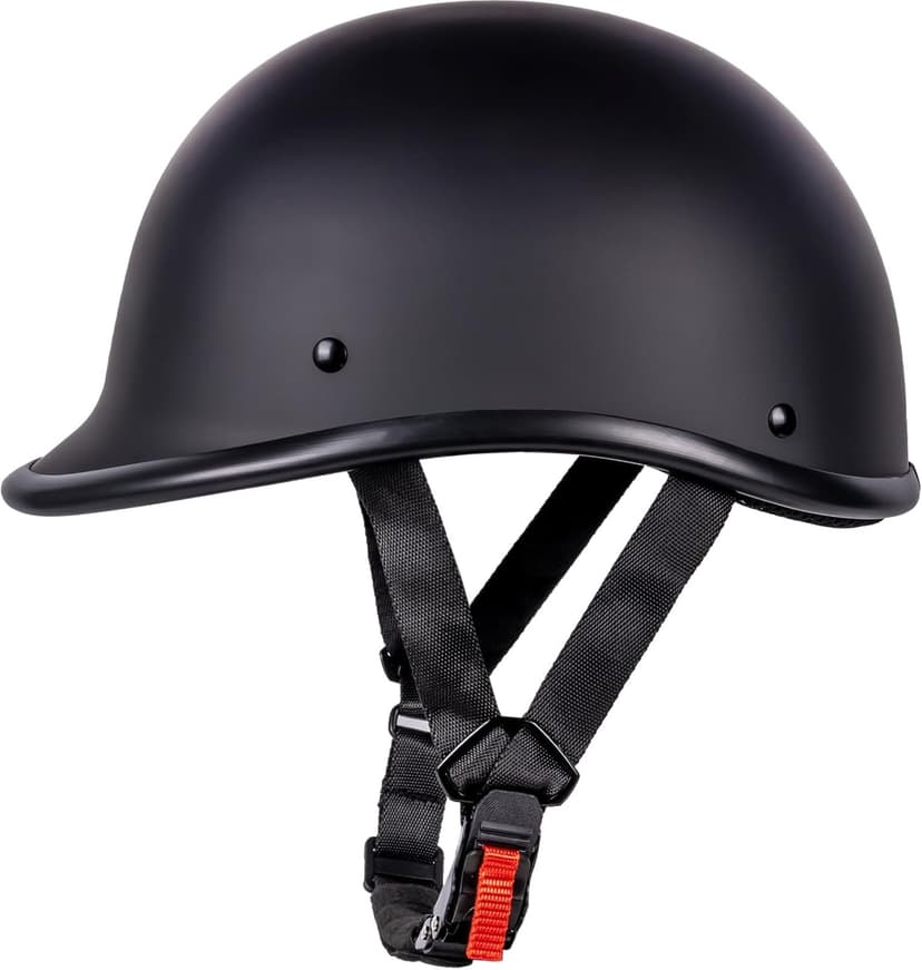 Yesmotor Half Helmet Polo Cap Half Shell Open Face Motorcycle Helmet - DOT Approved(Matte Black,Small)