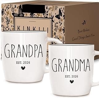 Promoted To Grandparents 2026 Mug Set, Grandma And Grandpa 2026 Ceramic Mugs, Pregnancy Announcement for Grandparent Mug Set, Grandma And Grandpa Announcement Gifts 13Oz