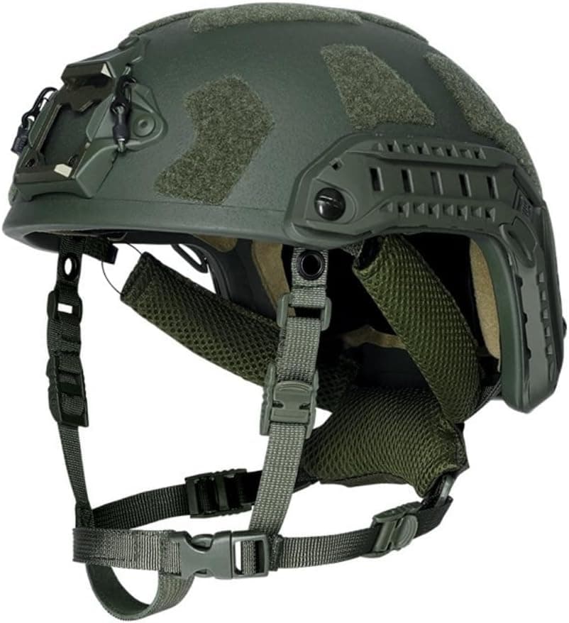OD Level IIIA Super High Cut OPS Fast SF Tactical Helmet with Accessory Mounts