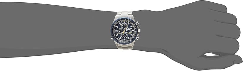 Citizen Men's Eco-Drive Sport Luxury World Chronograph Atomic Time Keeping Watch in Stainless Steel, Blue Dial (Model: AT8020-54L)