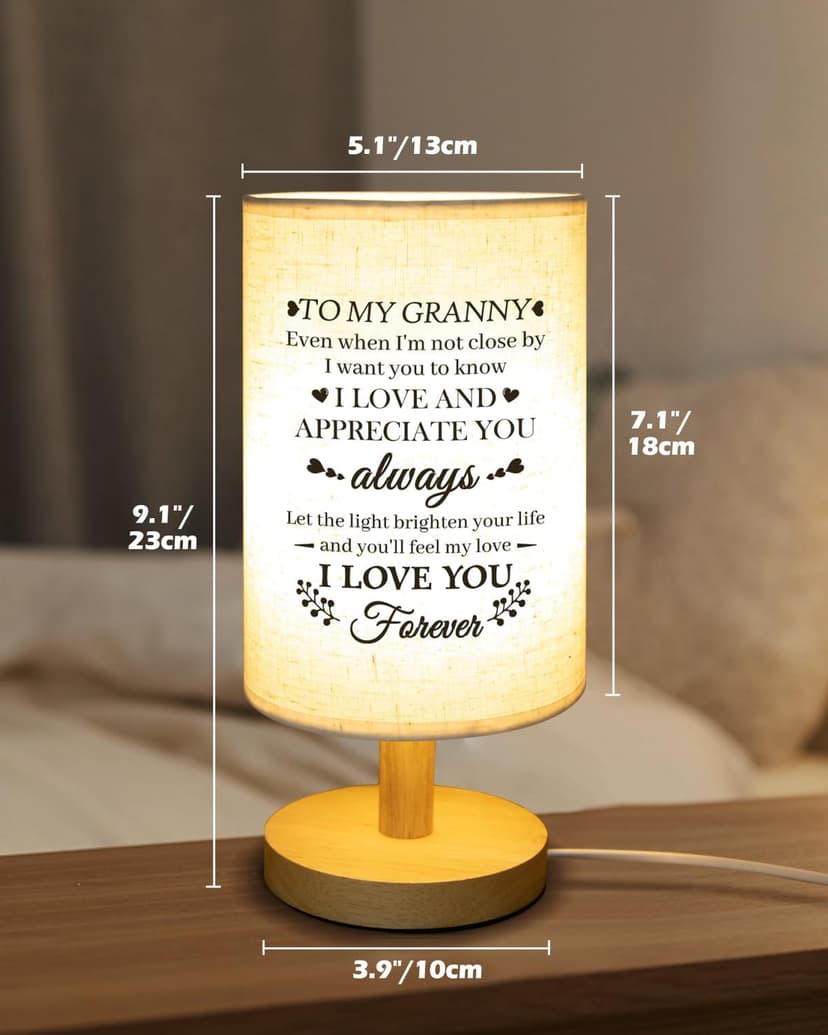 Birthday Retirement Gifta for Granny from Granddaughter, Granny Gifts for Birthday Desk Lamp with Wooden Stand Gifts for Granny from Grandkids, Granny Birthday Gifts Table Lamp B0CZ3FPV4P