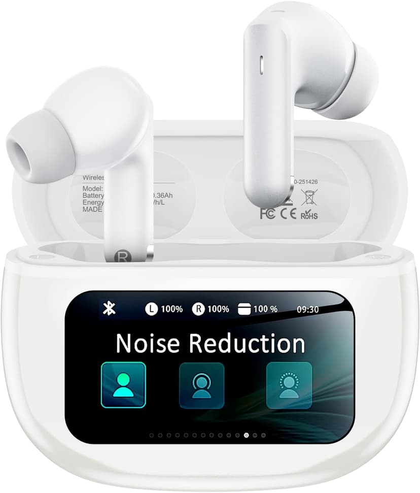 Wireless Earbuds, Ear Buds Active Noise Cancelling with Charging Case, 6.0 Bluetooth Earbuds with AI Clear Calls, 40H Playtime for Sports & Working, Stereo Sound Headphones for iPhone/Android/iPad