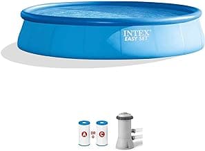 Intex 28141EH Easy Set Inflatable Swimming Pool Set: 13ft x 33in – Includes 530 GPH Cartridge Filter Pump – Puncture-Resistant Material – 1926 Gallon Capacity – 26in Water Depth