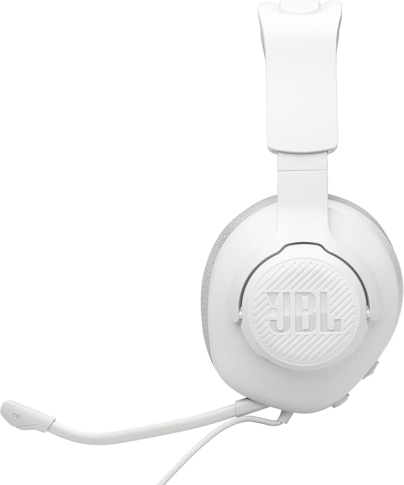 JBL Quantum 100M2 - Wired Over-Ear Gaming Headset with omnidirectional, Detachable mic with Mute Option and Fabric-Covered Memory Foam Ear Cushions, Compatible with All Platforms (White)