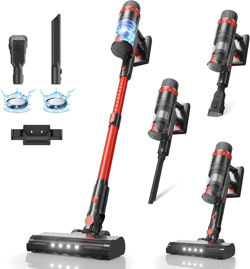 Cordless Vacuum Cleaner, 560W/48KPa/70Mins Vacuum Cleaners for Home,Self-Standing Stick Vacuum with Smart Touch Screen,Rechargeable Lightweight Vacuum for Pet Hair,Carpets, Hard Floors