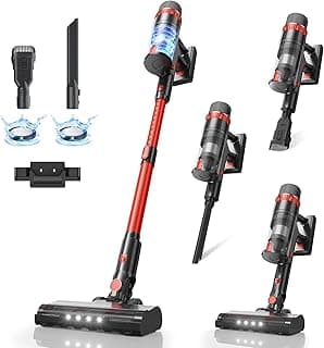 Cordless Vacuum Cleaner, 560W/48KPa/70Mins Vacuum Cleaners for Home,Self-Standing Stick Vacuum with Smart Touch Screen,Rechargeable Lightweight Vacuum for Pet Hair,Carpets, Hard Floors