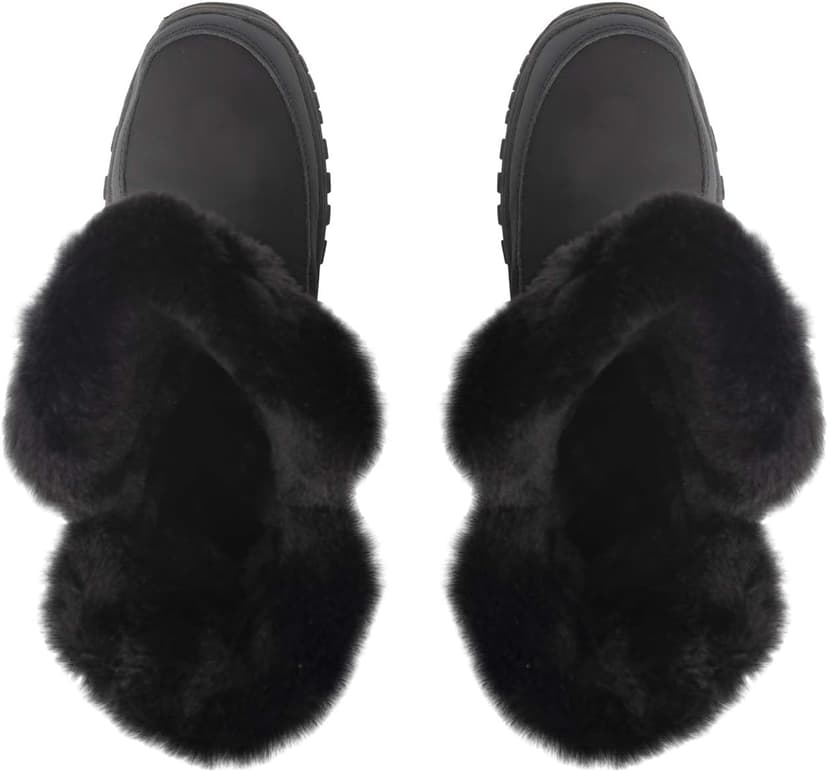 POLAR Womens Memory Foam Twin Zip Opening Pull On Nylon Waterproof Thick Faux Fur Lined Winter Rain Snow Boots