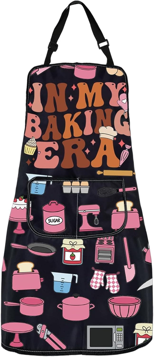 WSNANG Funny Baking Aprons with Pockets In My Baking Era Apron Bakers Gifts Pastry Chef Gift B0CZNY4F2J
