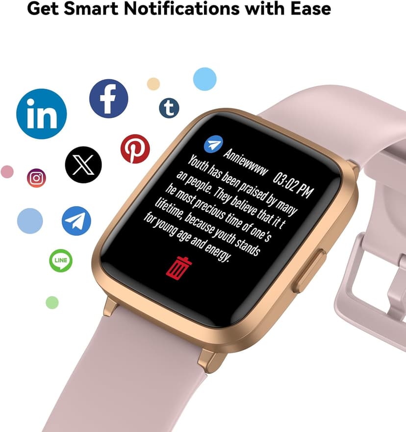 LIVIKEY Fitness Tracker Watch with Heart Rate Monitor, Activity Tracker with Pedometer, Sleep Monitor, Calories & Step Counter, IP68 Waterproof Smart Watches for Women Men Fitness Watch for Sports