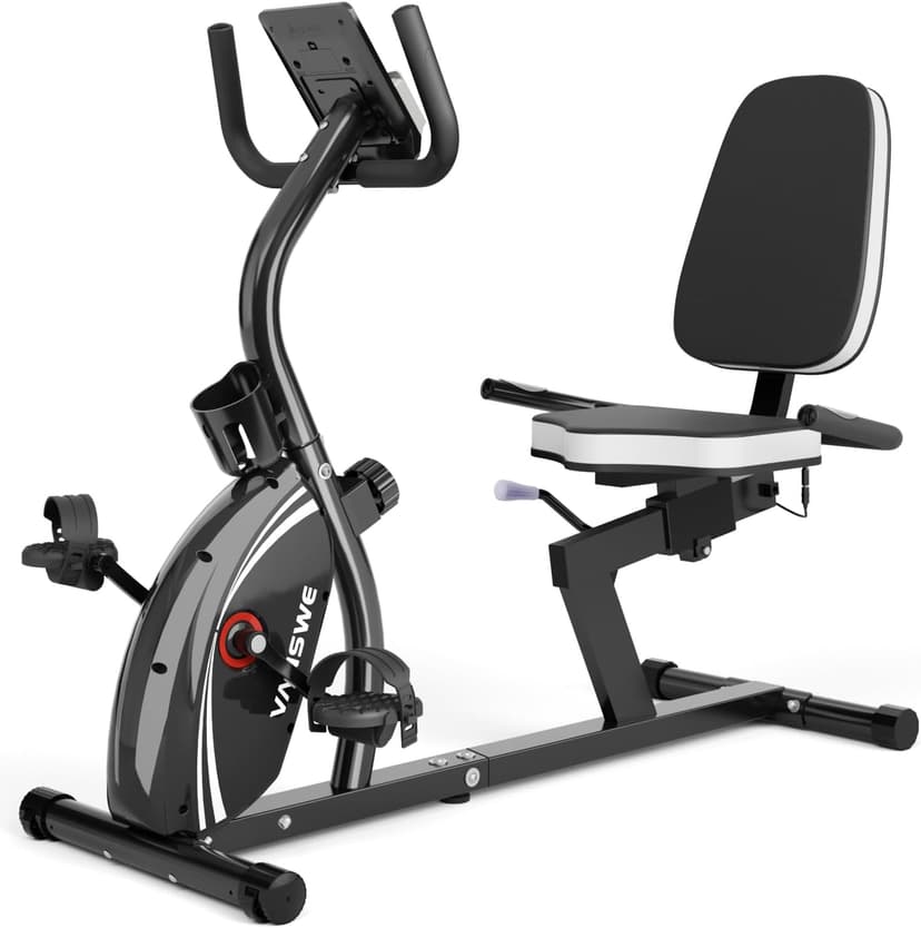 VANSWE Recumbent Exercise Bike for Adults Seniors - Recumbent Bikes for Home with Magnetic Resistance, Bluetooth and App Connectivity, Pulse Sensor