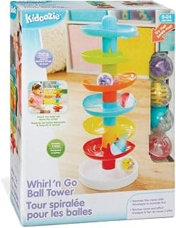 Drop a ball & watch it spiral, whirl & pop out below - visual tracking & motor practice on joyful repeat, Ages 9-24 Months Kidoozie - Whirl 'N Go Ball Tower - Toddler Ball Drop Toy B0843HW6C9