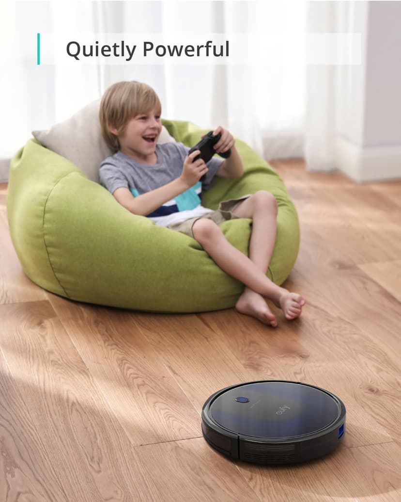 eufy Like-New BoostIQ RoboVac 11S MAX, Robot Vacuum Cleaner, Super-Thin, Powerful Suction, Quiet, Self-Charging Robotic Vacuum Cleaner, Cleans Hard Floors to Medium-Pile Carpets, Black (Renewed)