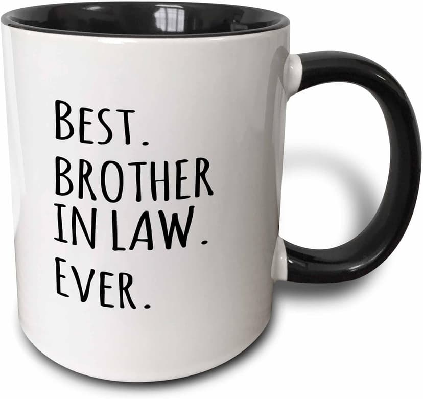 3dRose Ceramic Best Brother in Law Ever Mug, 1 Count (Pack of 1), Black