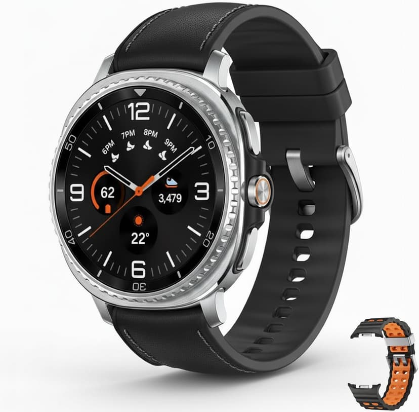 Samsung Galaxy Watch 8 Classic (2025) 46mm LTE Smartwatch – Black | Rotating Bezel, Sleep & Fitness Tracking, Energy Score, Quick Button [US Version] + Extra Sports Band & Screen Protector