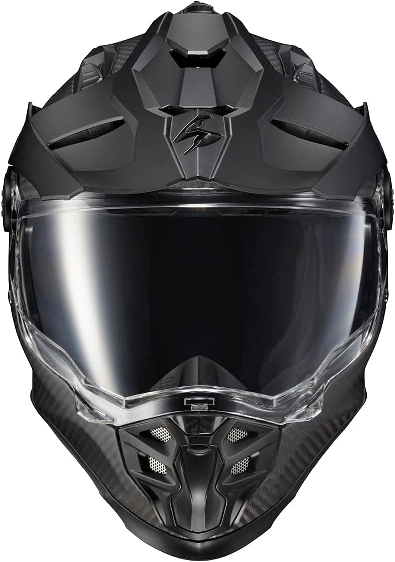 ScorpionEXO XT9000 Full Face Carbon Fiber Adventure Motorcycle Helmet with Pinlock Ready Shield Bluetooth Ready Speaker Pockets DOT ECE Solid (Matte Black - X-Large)