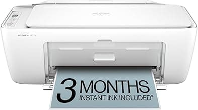 HP DeskJet 2827e Wireless All-in-One Color Inkjet Printer, Scanner, Copier, Best-for-Home, 3 Month Instant Ink Trial Included, AI-Enabled (6W7F5A)