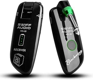 SWIFF Wireless Guitar System Rechargeable Wireless Guitar Transmitter Receiver Support Multi Channels and Long Battery Life for Electric Musical Instruments