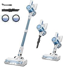 BSNAW Cordless Vacuum Cleaner for Home - Lightweight, Stick Vacuum Clean with Rechargeable Battery, Max 45Mins Runtime, 8 in 1 Handheld Vacuum for Hardfloor & Carpets Pet Hair, Blue&White