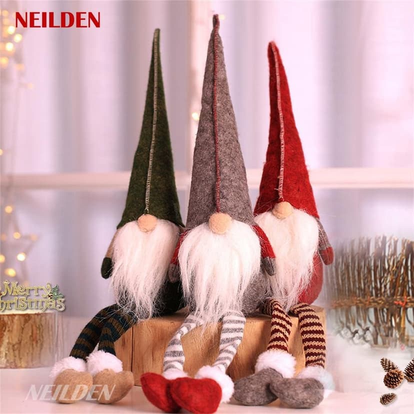3pcs New Christmas Decoration Long Legs Rudolph Doll Christmas Children Gift Hotel mall Window Decoration