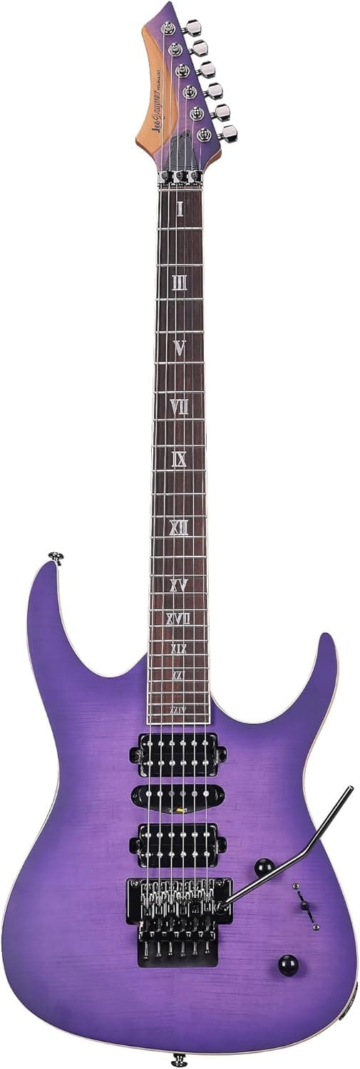 Leo Jaymz Tornado 6-String Electric Guitar - Double-Way Tremolo with Locking Nut, Mahogany Body, Alnico V Pickups,Rosewood Fretboard, Roasted Maple Neck