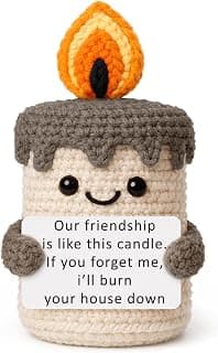 YUEYUQIU Funny Best Friend Birthday Gifts for Women Men, Handmade Crochet Candle Decor, Sarcastic Friendship Presents for Bestie Sister, Cute Birthday Christmas Gag Gift, Dark Humor Desk Accessories B0GHDZ4BJM