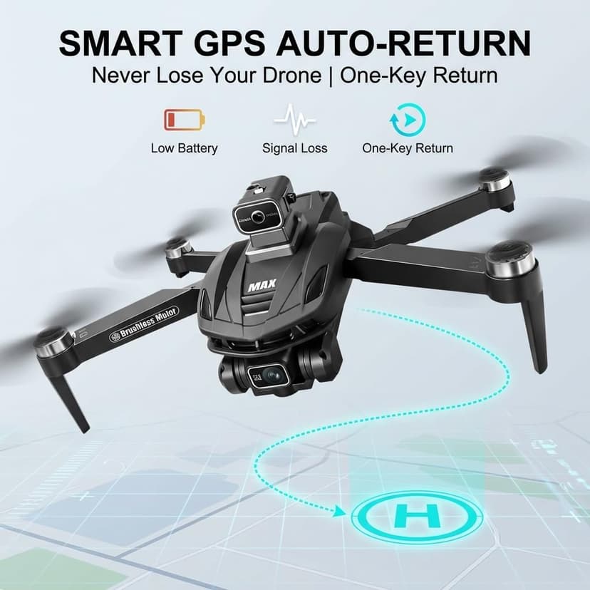 V168 Pro MAX GPS Drones with Camera for Adults 4K, RC Drone with 4.5" HD Screen on Controller, 60 Mins Flight, Long Range Transmission, 360° Obstacle Avoidance, Follow Me, Auto Return, Brushless Motor, QuickShots, Lightweight and Foldable Quadcopter for Beginner Toy Gifts