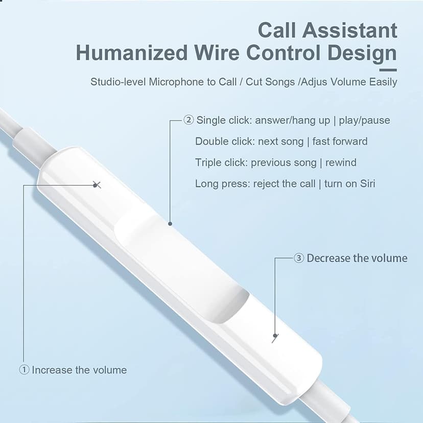 Headphones for iPhone Earbuds with Built-in Microphone & Volume Control, Wired Earphones Compatible with iPhone 14/13/12/11 Pro Max/Xs Max/XR/X/7/8 Plus
