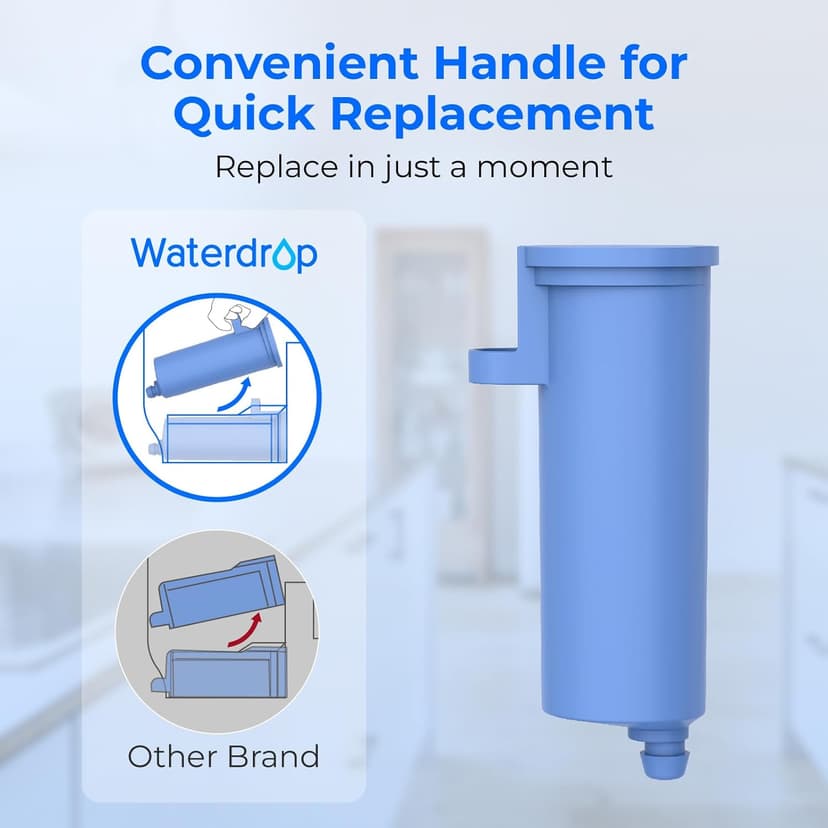 Waterdrop C33 Ice Maker Water Filter, Replacement for GE® Profile Opal Nugget Ice Maker Water Filter, Scale Inhibiting, with Ring Pull, BPA-Free, 3 Pack