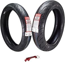 Kenda KM1 (KM001) 110/70R17 Front (54H) & 140/70R17 (66H) Rear Tires for Sport Touring Motorcycles, Radial with High-Speed Stability & Excellent Wet Grip w/Keychain (110/70-17) (140/70-17) (2-Pack)