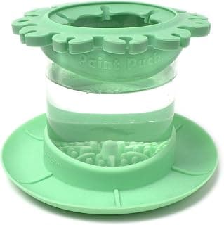Non-Spill Paint Water Cup & Brush Cleaner, Brush Holder, Squeegee Lips & Drip Tray, Acrylic, Watercolor, Art Supplies Paint Puck Ultimate Rinse Cup Paint Brush Cleaner, Mug (4 in), Green B07XVR2K3B