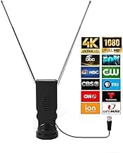 Bsadne Smart Indoor TV Antenna - Long Range Rabbit Ears, Cable-Free Digital HDTV Channels, Stickiness Base for Easy Placement in Both Home and Car