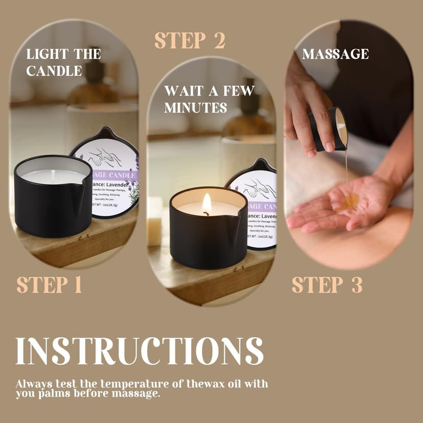 1oz Low Temperature Body Oil Scented Candles for Home Spa & Relaxation 12pcs Massage Oil Candle,Moisturising Natural Soybeans Gift Sets B0G4PYMTJP