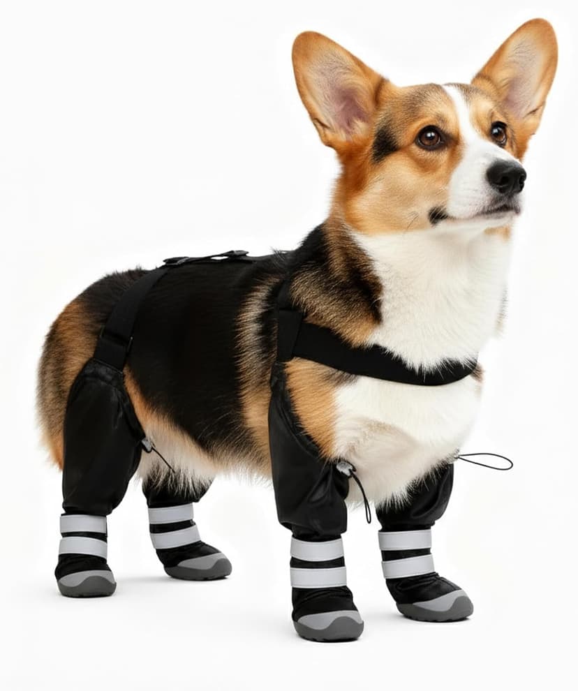 YAQUHO Upgraded Dog Suspender Boots, Suspender Boots for Large Dogs, Waterproof Dog Rain Boot, Anti-Slip Winter Snow Dog Shoes Leggings, Adjustable Paws Protector for Outdoor Dogs Walking Hiking (L)