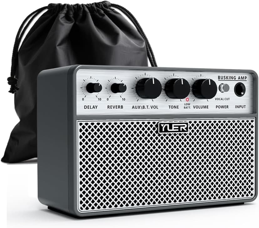 Yuer BA-10Pro 10W Acoustic Guitar Amp, Portable Vocal & Guitar Amplifier with Digital Delay/Reverb Effect Headphone Jack/OTG Wireless Small Guitars Amp for Recording, Practice, Travel with Carry Bag