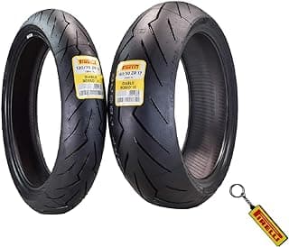 Pirelli Diablo Rosso III Motorcycle Tire Set: 120/70 ZR 17 M/C Front & 190/50 ZR 17 M/C TL Rear- High Performance, Durable for Sport/Street Bikes (2 Pack)
