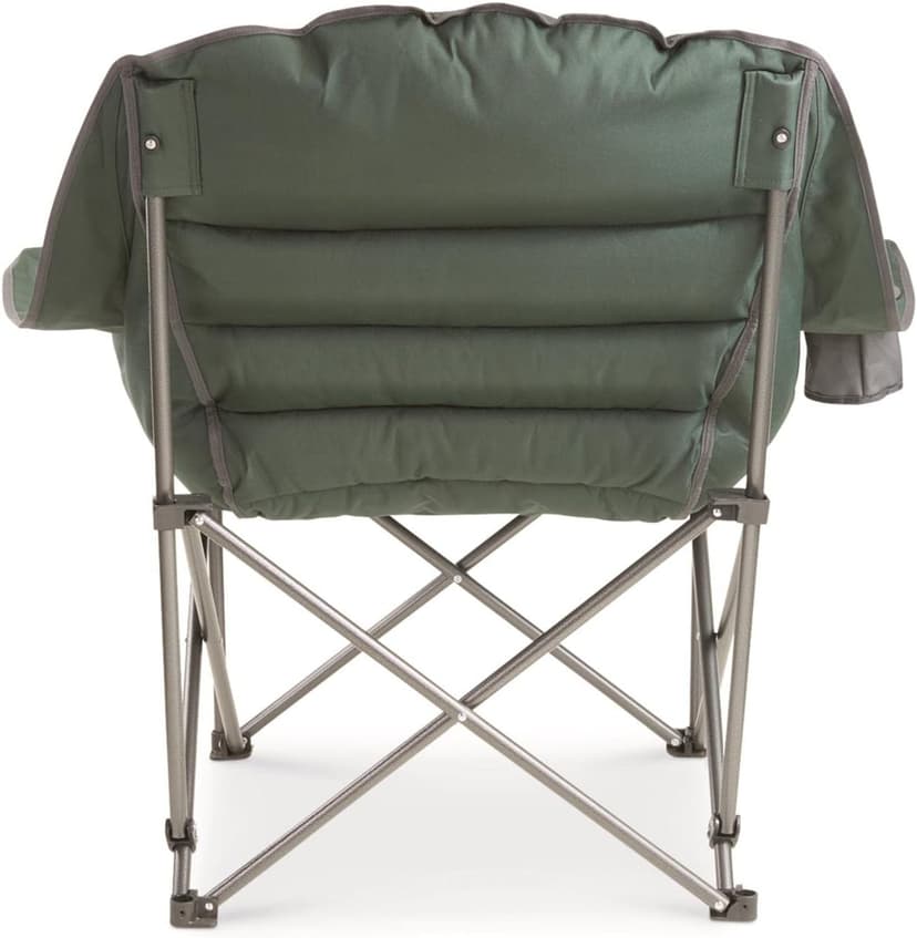 Guide Gear Oversized Extra Large Padded Camping Chair, Portable, Folding, Large Camp Lounge Beach Chairs for Outdoor, Adults, Men and Women, Heavy-Duty 400 Pound Capacity, with Cup Holder Blue
