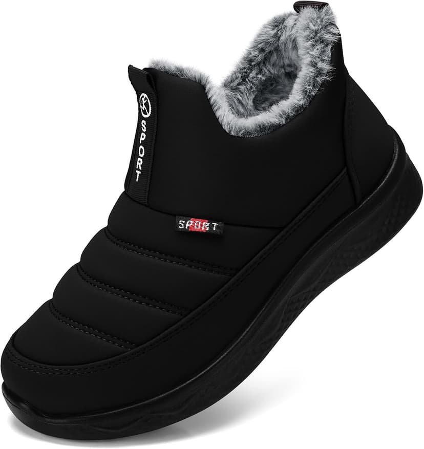 SHIBEVER Womens Winter Snow Boots: Women Ankle Booties Warm Fur Lined Waterproof Insulated Slip On Outdoor Shoes