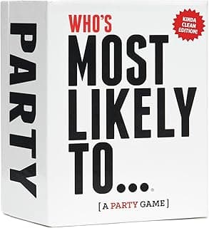 DSS Games Who's Most Likely to...Kinda Clean Family Edition [A Party Game | Great for Adults & Teens | Game Nights & Big Groups | Ages 14+]