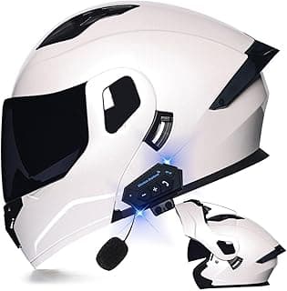 Bluetooth Modular Motorcycle Helmet DOT Approved Full Face Flip up Anti-Fog Double Visor Helmet Street Bike Helmet Built-in Dual Speaker with Microphone