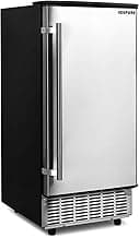 ICEPURE 15" Under Counter Ice Maker with Drain Pump, 90lbs/24H, Self-Cleaning, Smart Reminder, 24H Timer, ETL FCC, Built-in or Freestanding for Residential and Commercial, Stainless Steel