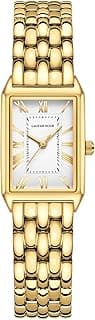 GAOFAN HOUR Gold Watches for Women with Vintage Rectangular Case,White Roman Dial,Stainless Steel Band,Adjustment Tool Included,Water Resistant