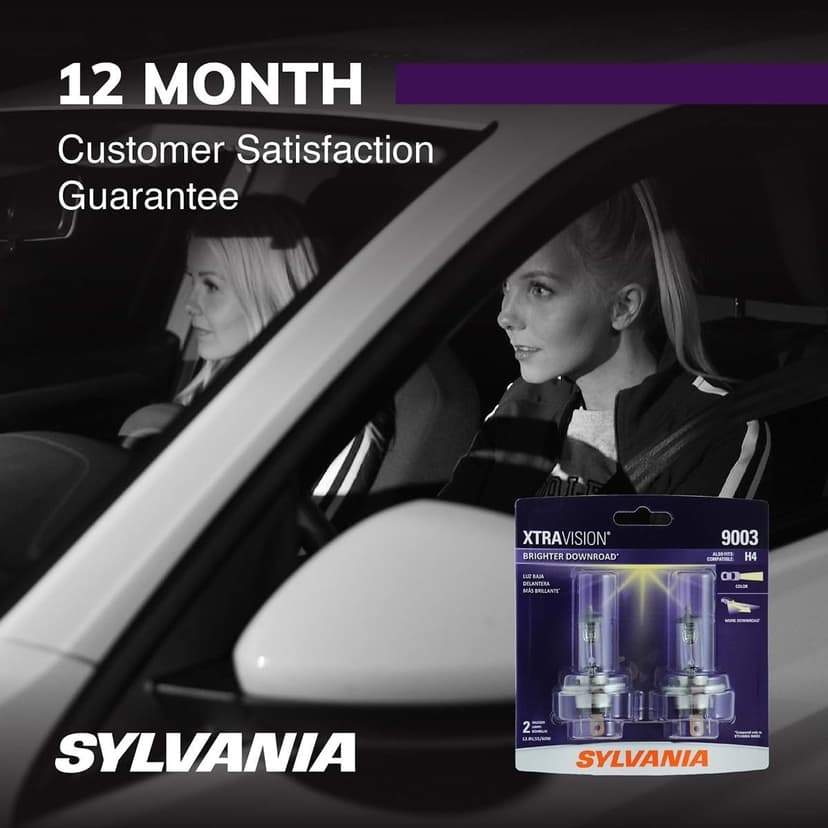 SYLVANIA - 9003 XtraVision - High Performance Halogen Headlight Bulb, High Beam, Low Beam and Fog Replacement Bulb (Contains 2 Bulbs)