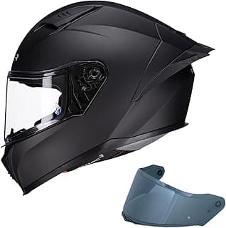 SR6 Full Face Motorcycle Helmet, Equipped with Clear & Multicolour Visors DOT Approved Street Racing Helmet